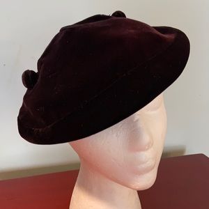Vintage Brown Velvet Hat Franklin Simon 5th Ave NY